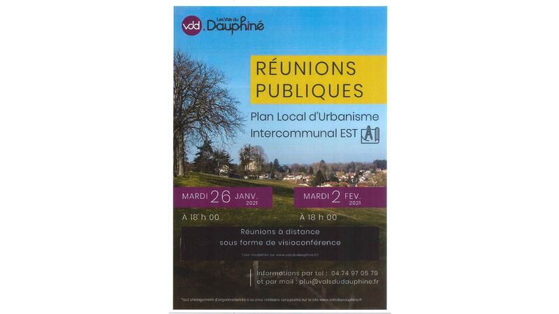 Réunion Publique Plan Local d'Urbanisme Intercommunal EST : REUNION A DISTANCE