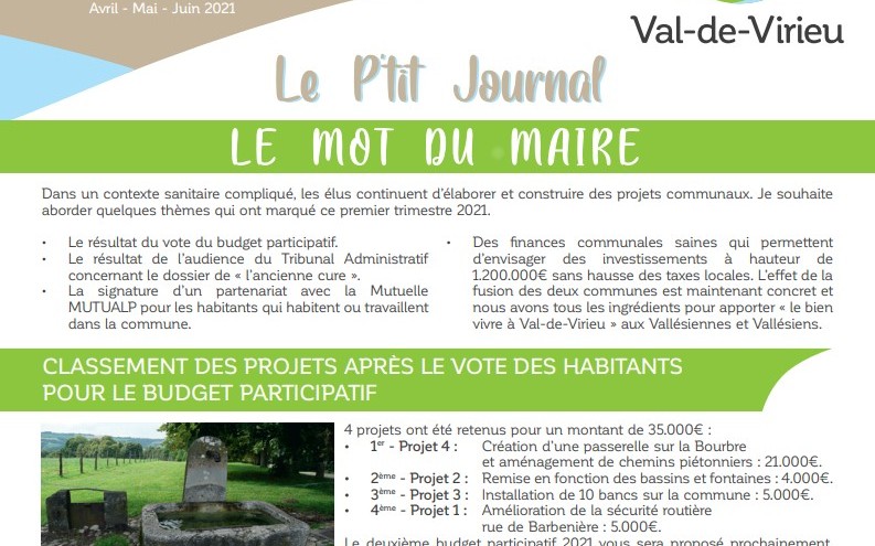 Le p'tit journal n°7 - Avril-Mai-Juin 2021