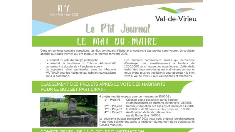 Le p'tit journal n°7 - Avril-Mai-Juin 2021