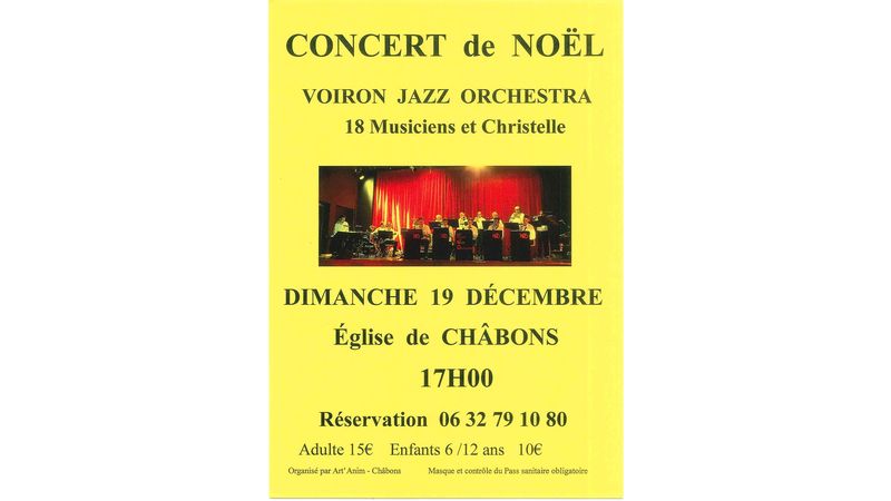 Concert de Noël Voiron Jazz Orchestra - 18 Musiciens et Christelle