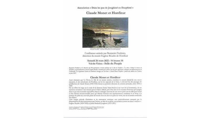 Conférence Claude Monet et Honfleur