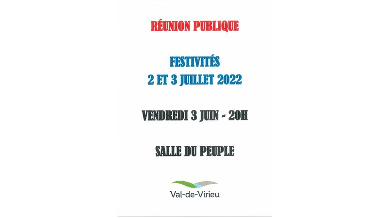 Réunion publique pour la préparation des festivités des 2 et 3 juillet 2022
