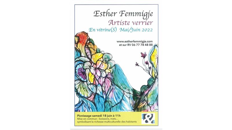 Esther Femmigje Artiste verrier : en vitrine(s) Mai/Juin 2022