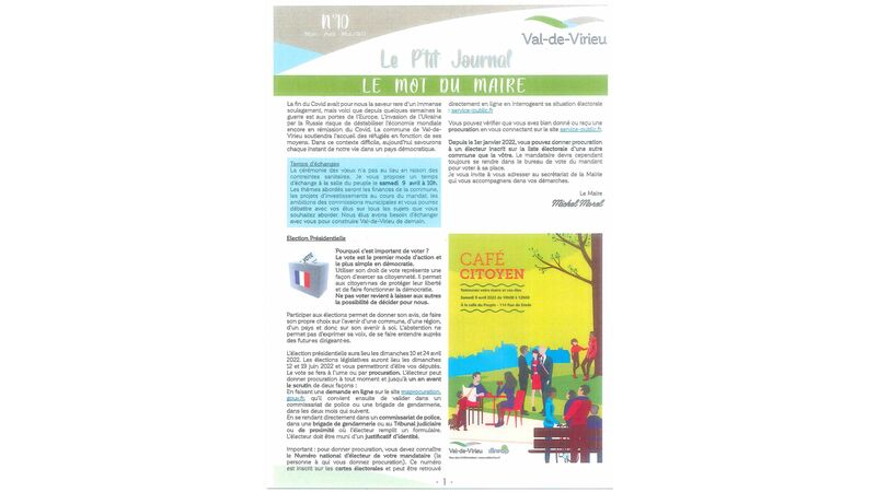 Le P'tit Journal n°10 - Mars-Avril-Mai 2022