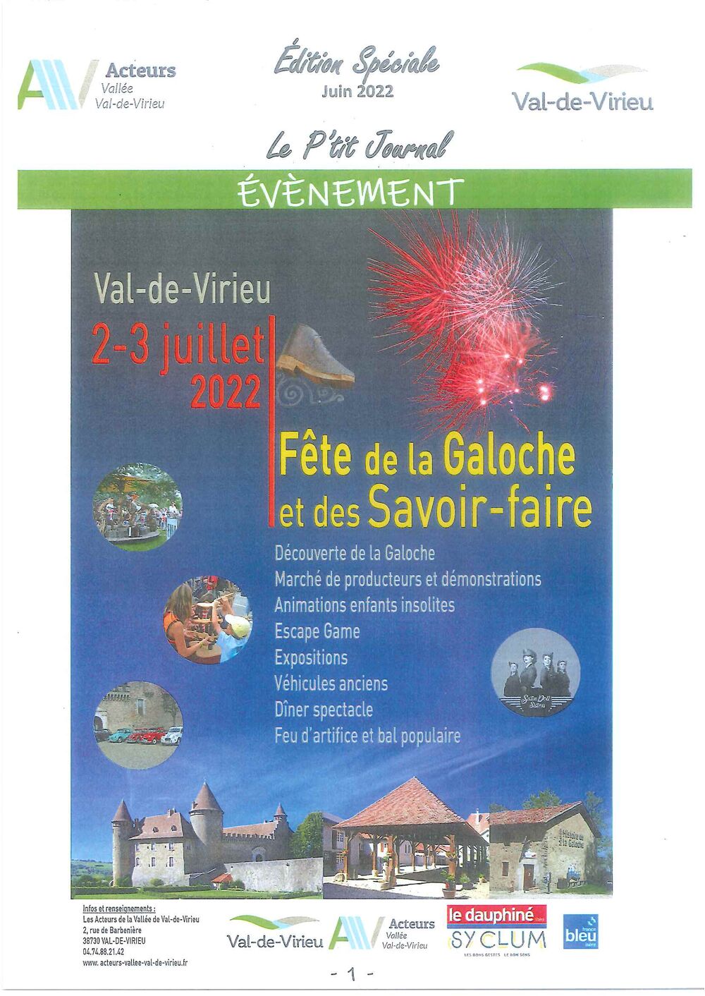Fete De La Galoche Val De Virieu Edition spéciale Juin 2022 - Fête de la Galoche et des Savoir-faire -  Commune de Val-de-Virieu