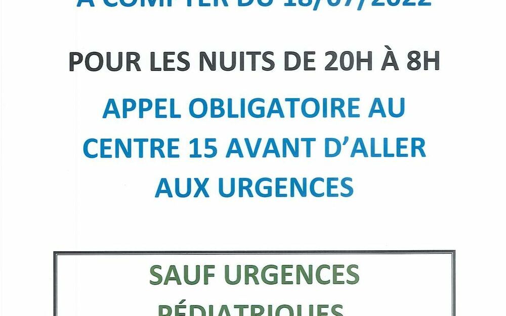 Appel obligatoire au centre 15 avant d'aller aux urgences du Centre Hospitalier Pierre Oudot Ã  Bourgoin-Jallieu