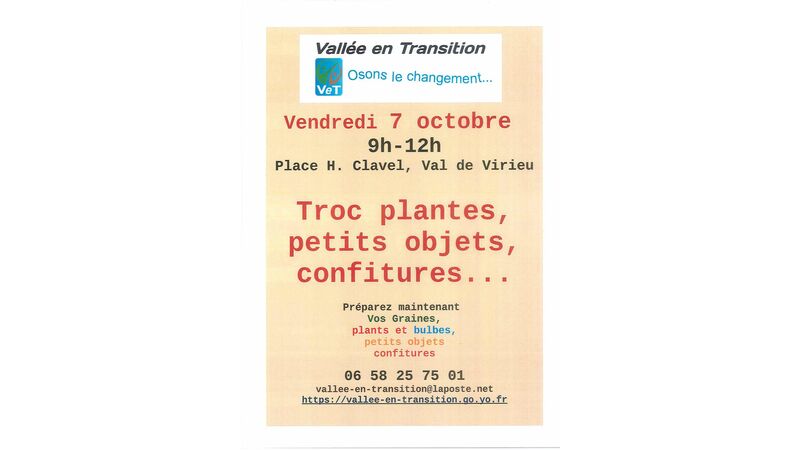 Troc plantes, petits objets, confitures...