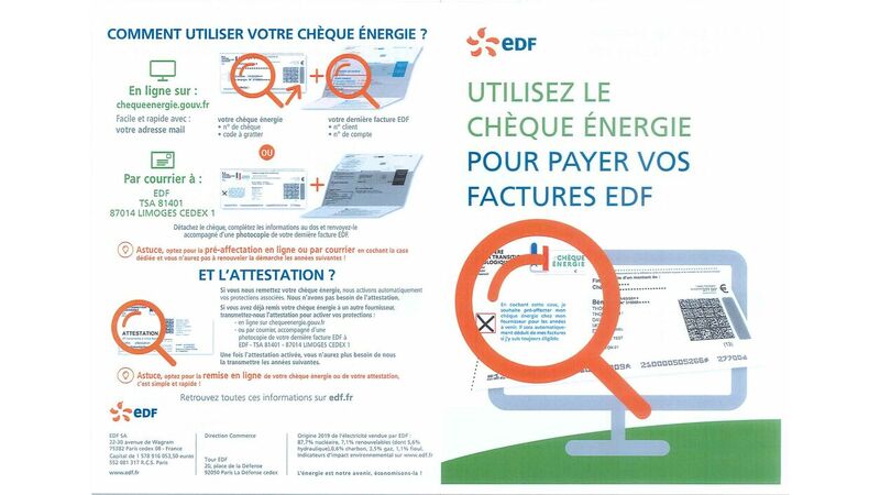 Utilisez le chèque énergie pour payer vos factures EDF