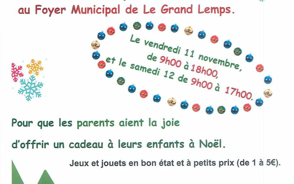 Elans Solidaires organise sa grande Braderie de Jouets "Un Noël pour tous"