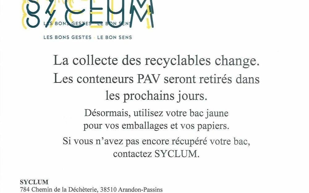 La collecte des recyclables change
