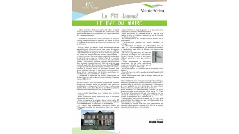 Le P'tit Journal n°13 - Avril - Mai - Juin 2023