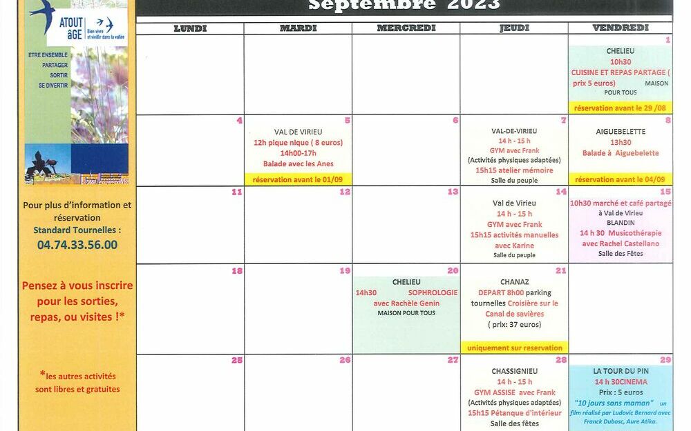 Programme ATOUT AGE SEPTEMBRE 2023