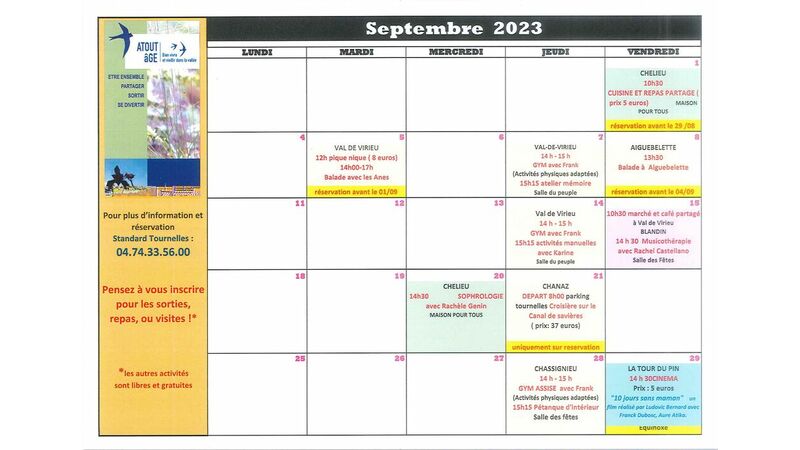 Programme ATOUT AGE SEPTEMBRE 2023