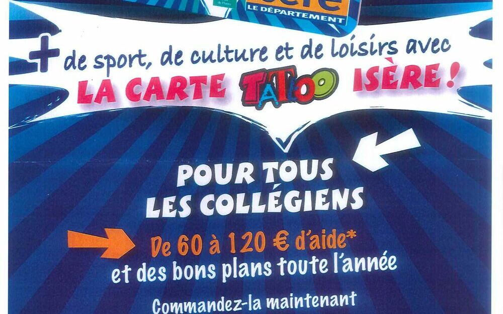 TATTOO - Culture, sport, bons plans... La carte où t'as tout !