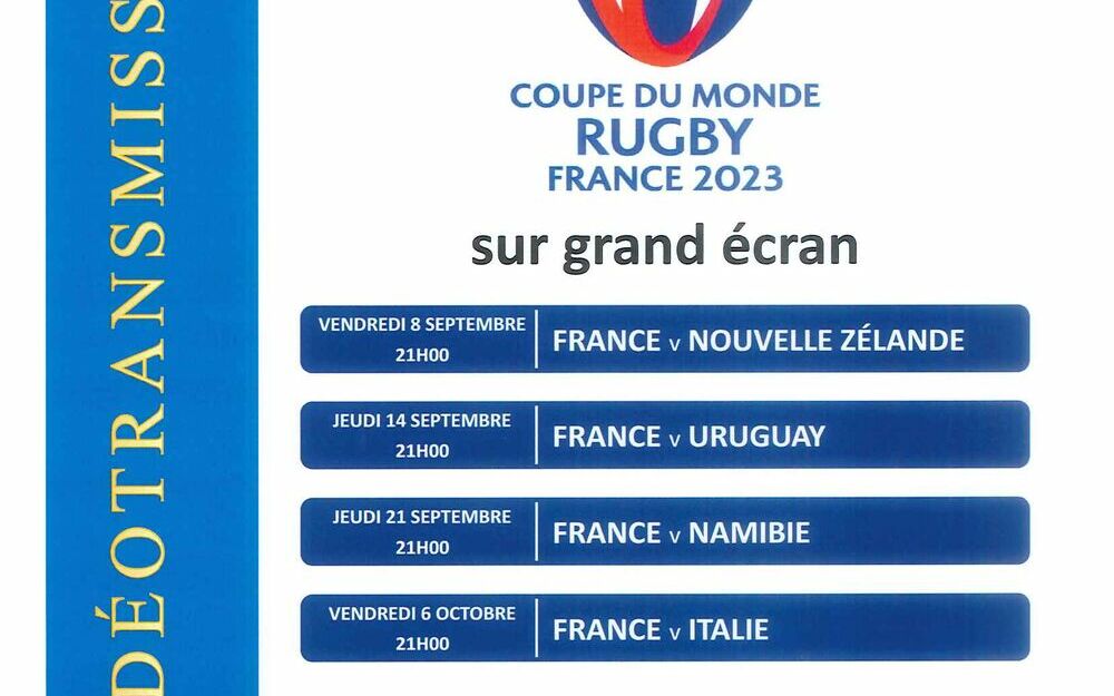 Coupe du Monde RUGBY France 2023 sur grand écran