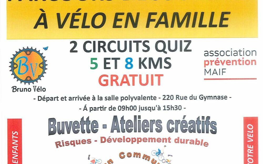 Parcours découverte à vélo en famille (2 circuits avec quiz de 5 et 8 kms) (apporter votre vélo)