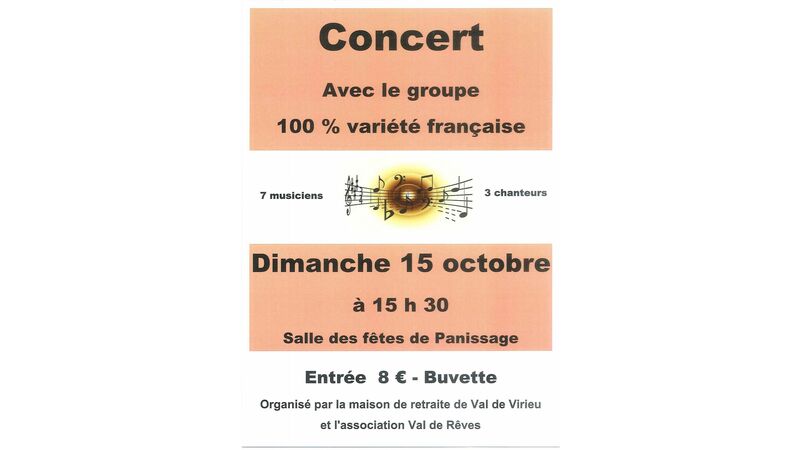 Concert avec le groupe 100% variété française