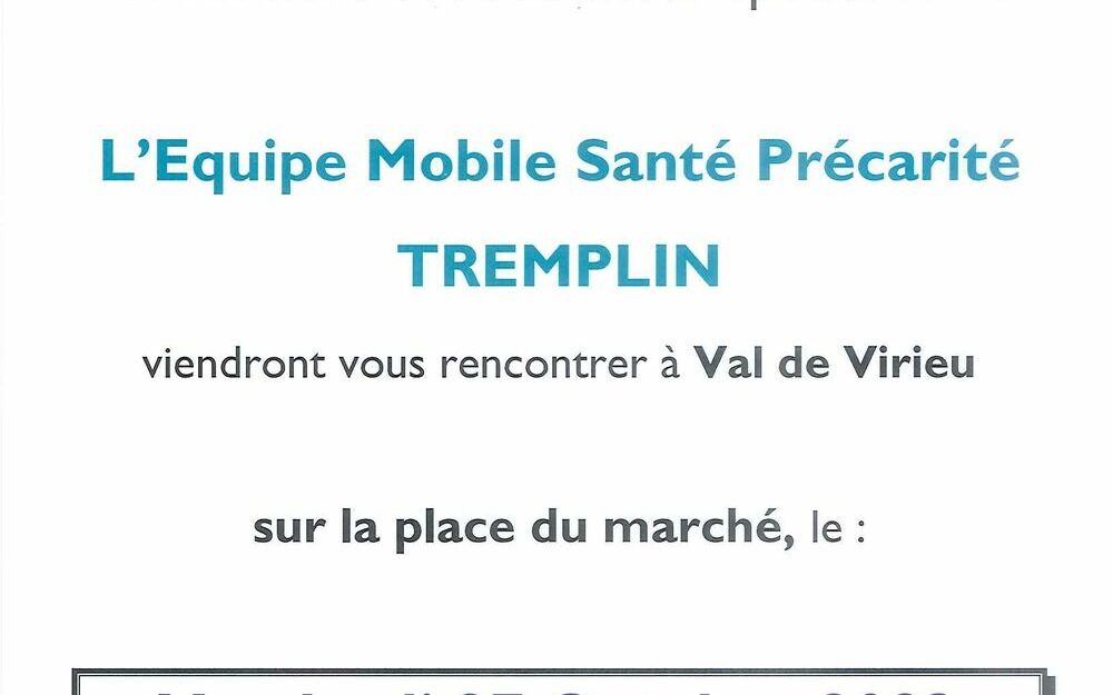 L'infirmière et l'éducateur spécialisé de l'Equipe Mobile Santé Précarité TREMPLIN viendront vous rencontrer