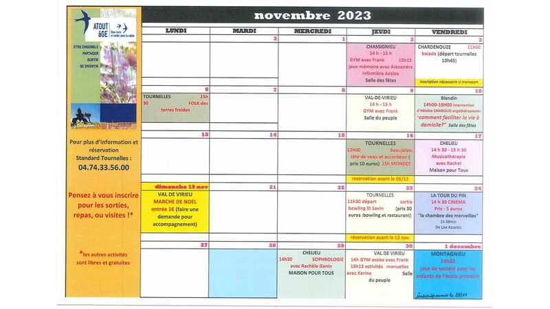 Programme ATOUT AGE NOVEMBRE 2023