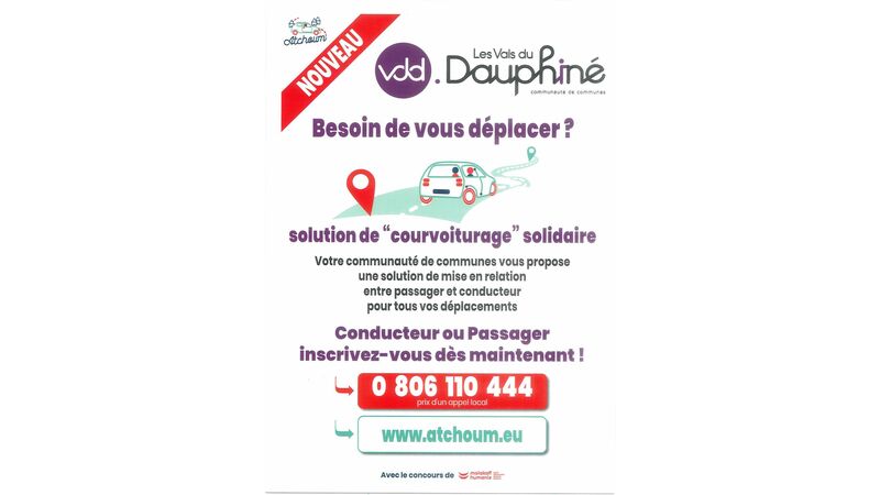 Besoin de vous déplacer ? solution de "courvoiturage" solidaire