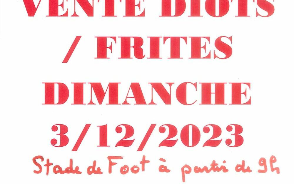 Vente diots/frites - FC2V