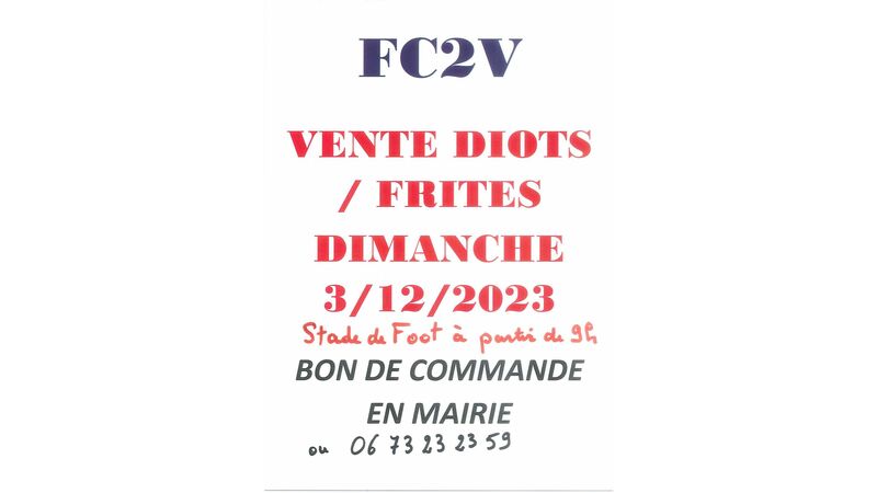 Vente diots/frites - FC2V