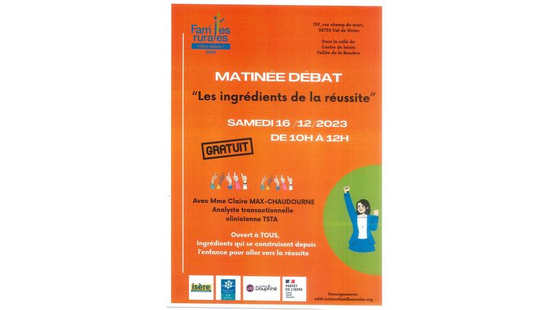 Matinée débat - Thème : "Les ingrédients de la réussite"