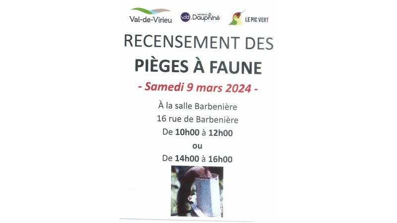 Recensement des pièges à faune