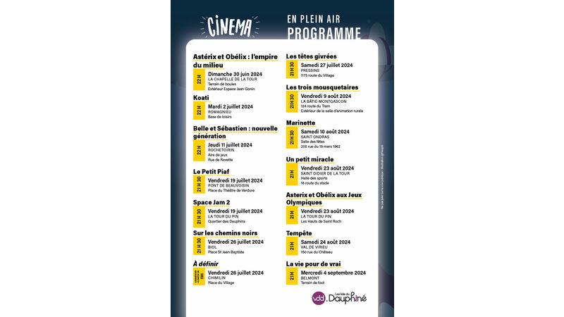 Programme CINEMA en plein air