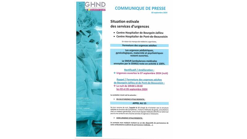 Situation estivale des services d'urgences