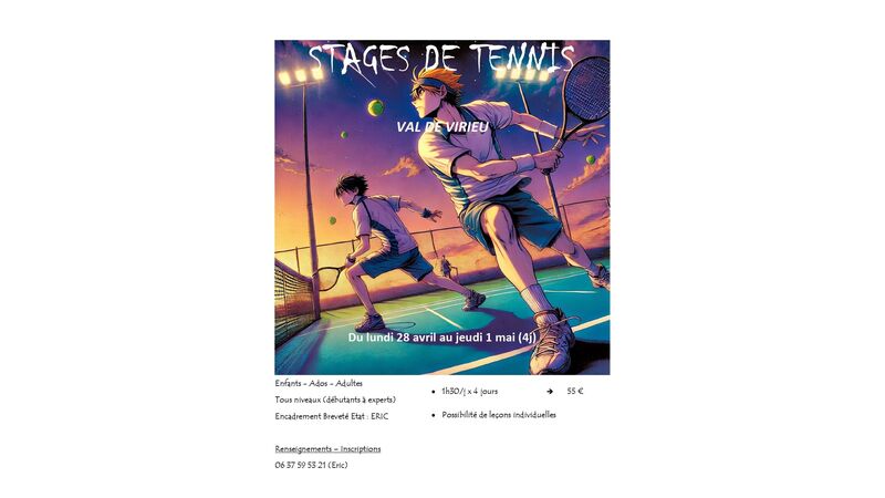 STAGES DE TENNIS