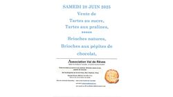 Vente de tartes au sucre, tartes aux pralines, brioches natures, brioches aux pépites de chocolat