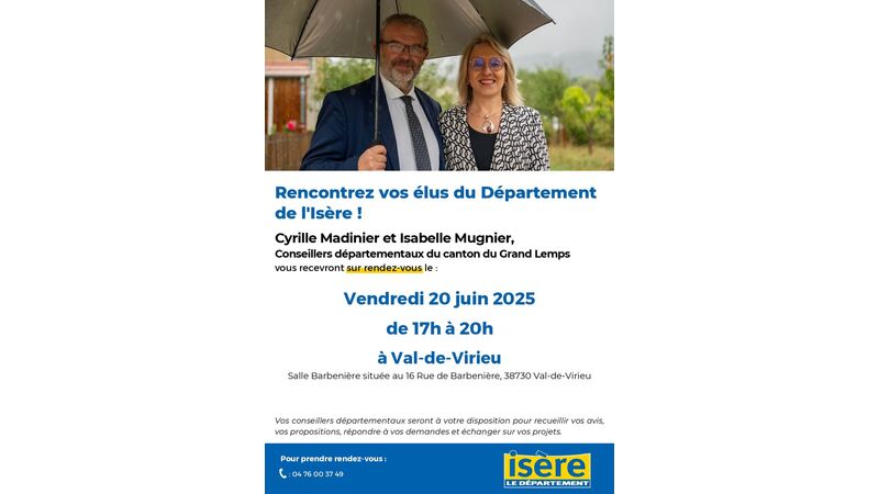 Rencontrez vos élus du Département de l'Isère !