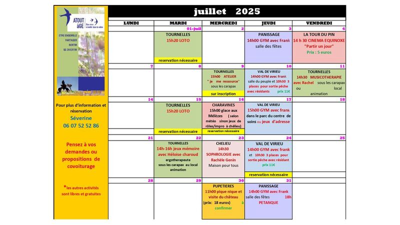 Programme ATOUT AGE JUILLET 2025