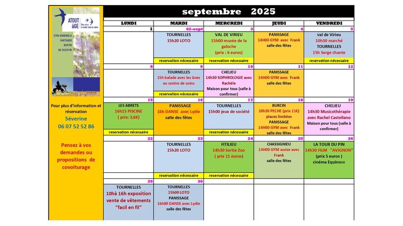 Programme ATOUT AGE SEPTEMBRE 2025
