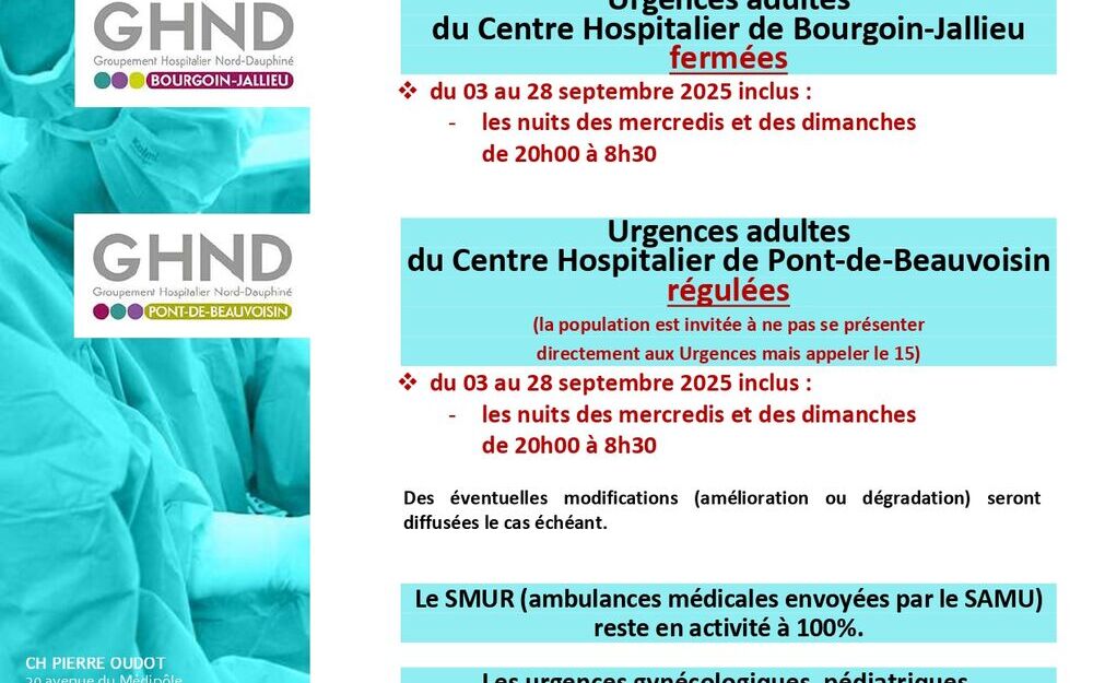 Situation des services d'urgences : Centres hospitaliers de Bourgoin-Jallieu et de Pont-de-Beauvoisin