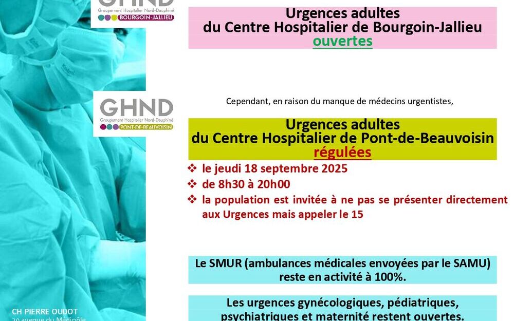 Situation des services d'urgences : Centre hospitalier de Bourgoin-Jallieu et de Pont-de-Beauvoisin