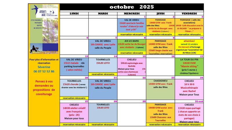 Programme ATOUT AGE OCTOBRE 2025