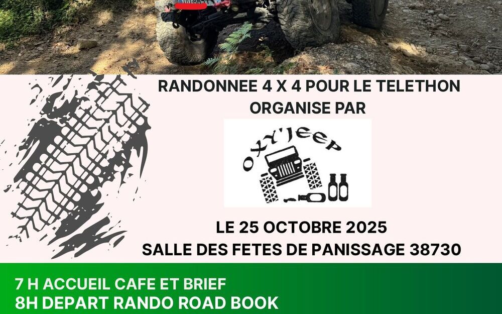 Randonnée 4x4 et vente de paëlla à emporter au profit du téléthon