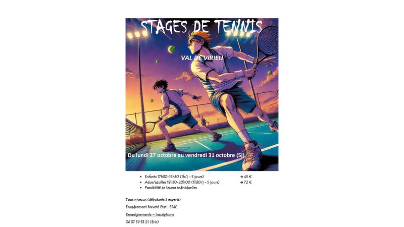 STAGES DE TENNIS