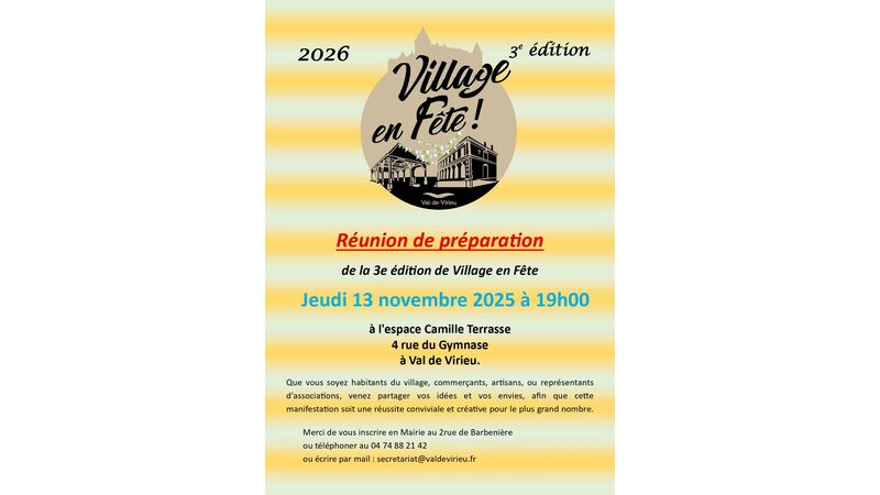 Village en Fête ! Réunion de préparation