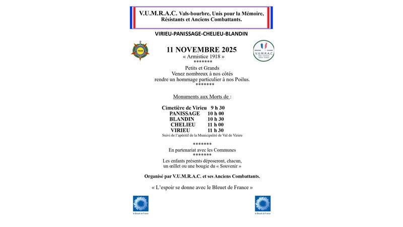 Cérémonies du 11 novembre 2025 Cérémonies du 11 novembre 2025