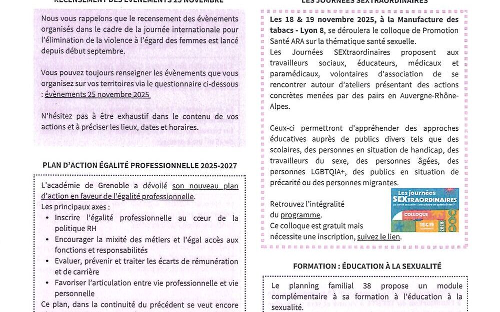 Actualités Egalité Femmes - Hommes Actualités Egalité Femmes - Hommes