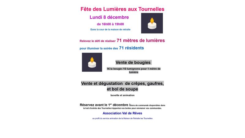 Fête des Lumières aux Tournelles