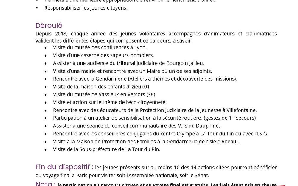 Parcours citoyen - Saison 2026 Parcours citoyen - Saison 2026
