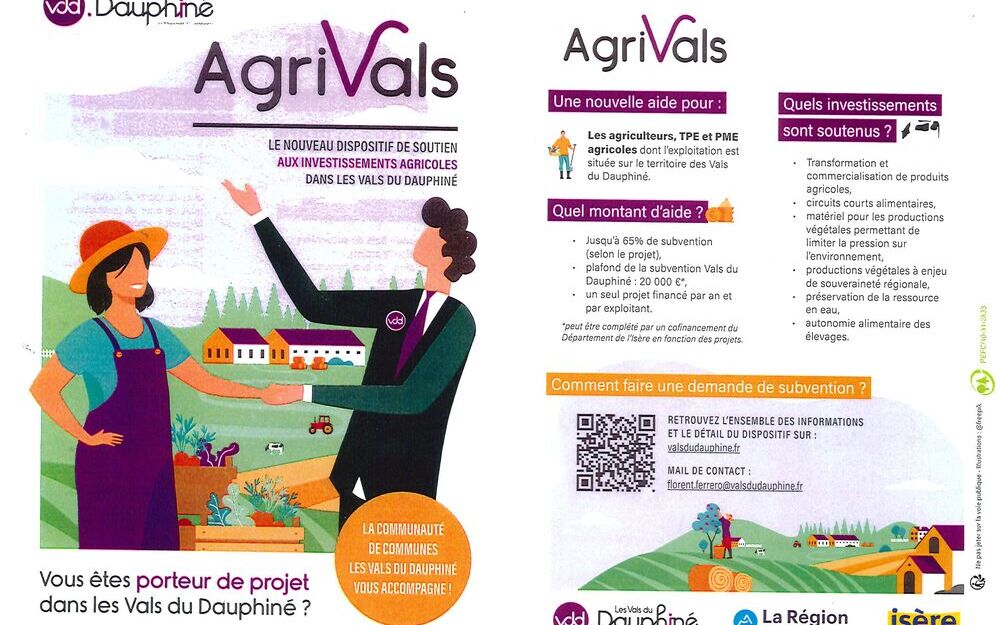 AgriVals : le nouveau dispositif de soutien aux investissements agricoles dans les Vals du Dauphiné