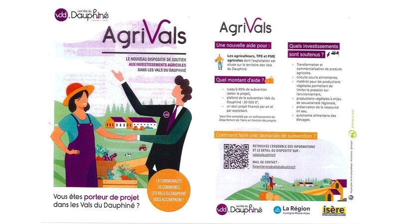 AgriVals : le nouveau dispositif de soutien aux investissements agricoles dans les Vals du Dauphiné