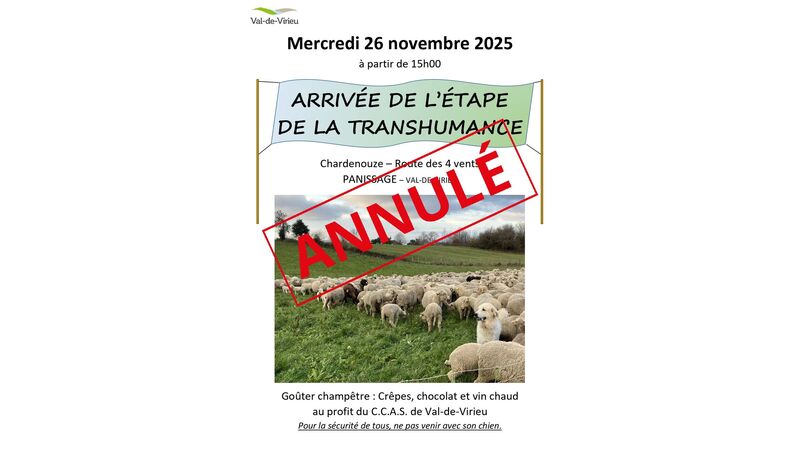 Arrivée de l'étape de la Transhumance ANNULEE
