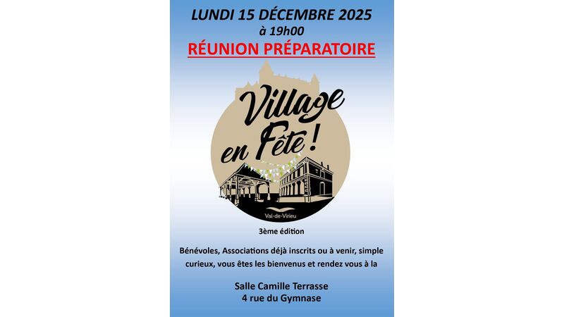 Village en Fête ! Réunion préparatoire Village en Fête ! Réunion préparatoire