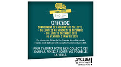 Attention changement des horaires de collecte